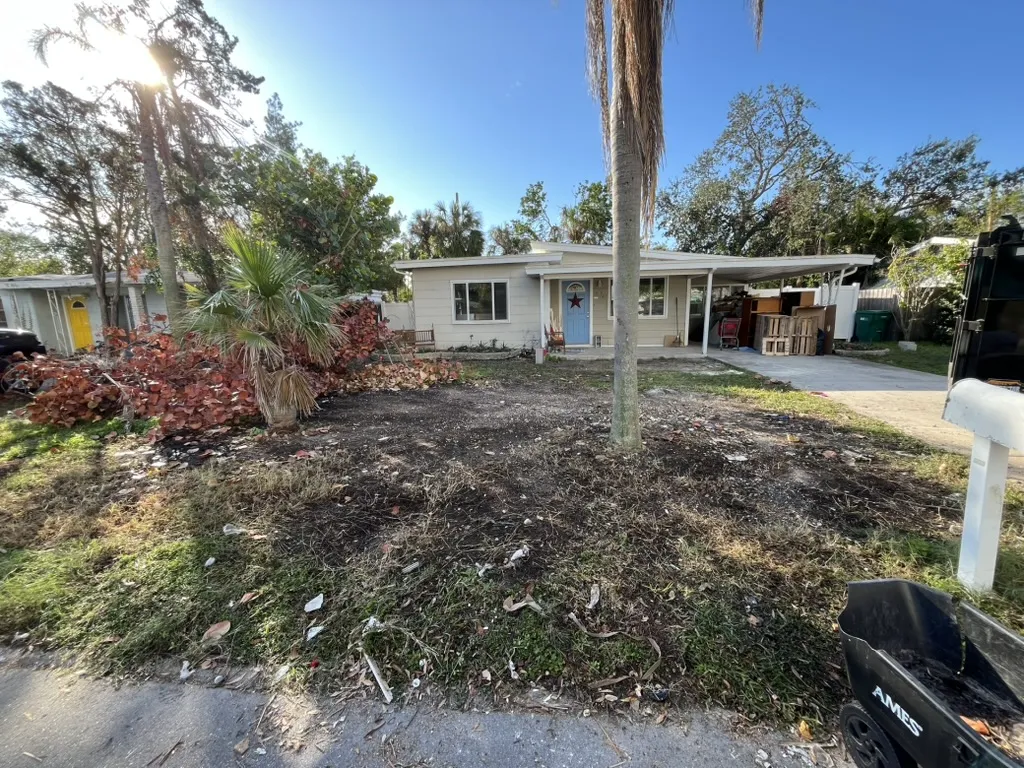 Tampa property cleared and cleaned up after light demolition and haul-away
